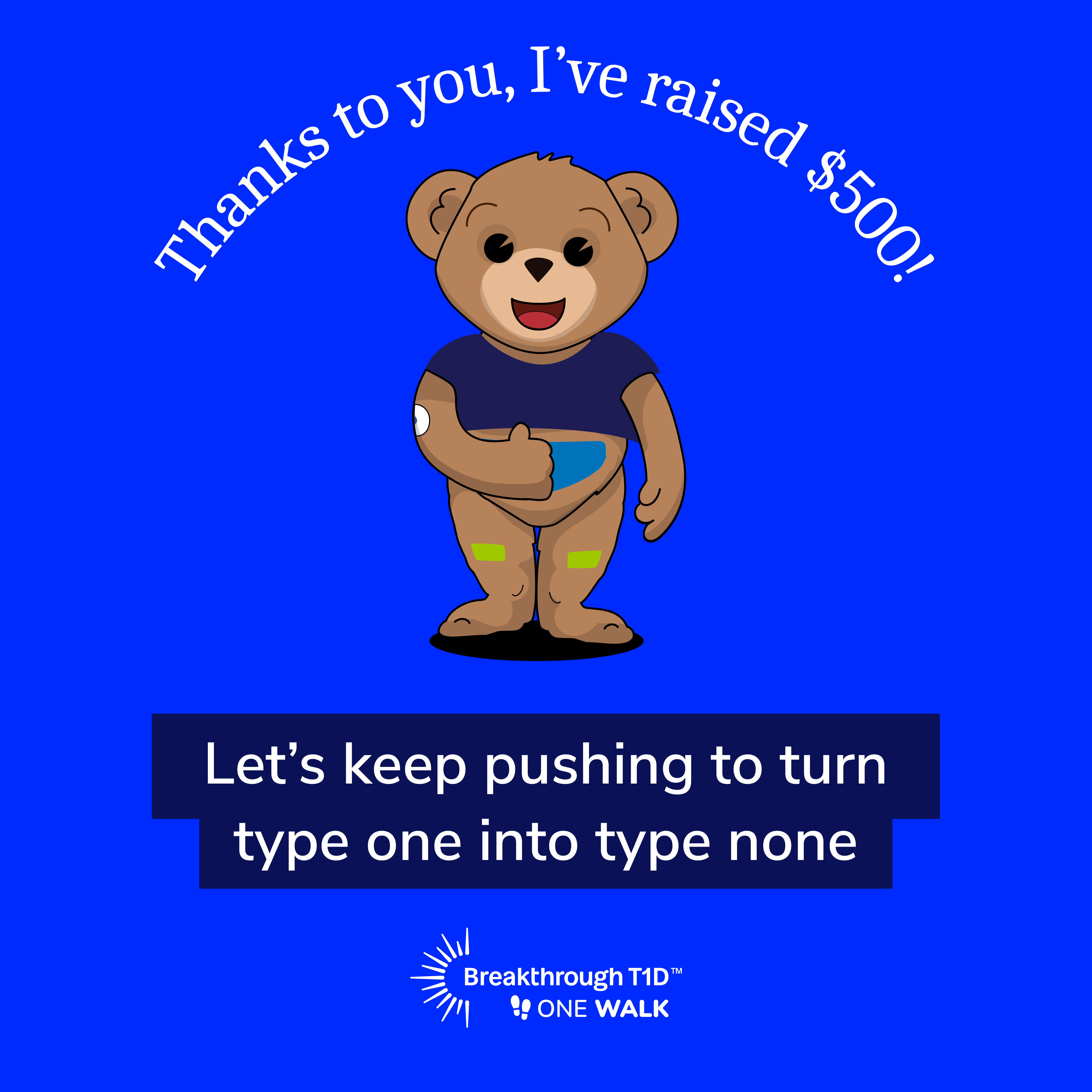 I've raised $500 - Facebook social tile