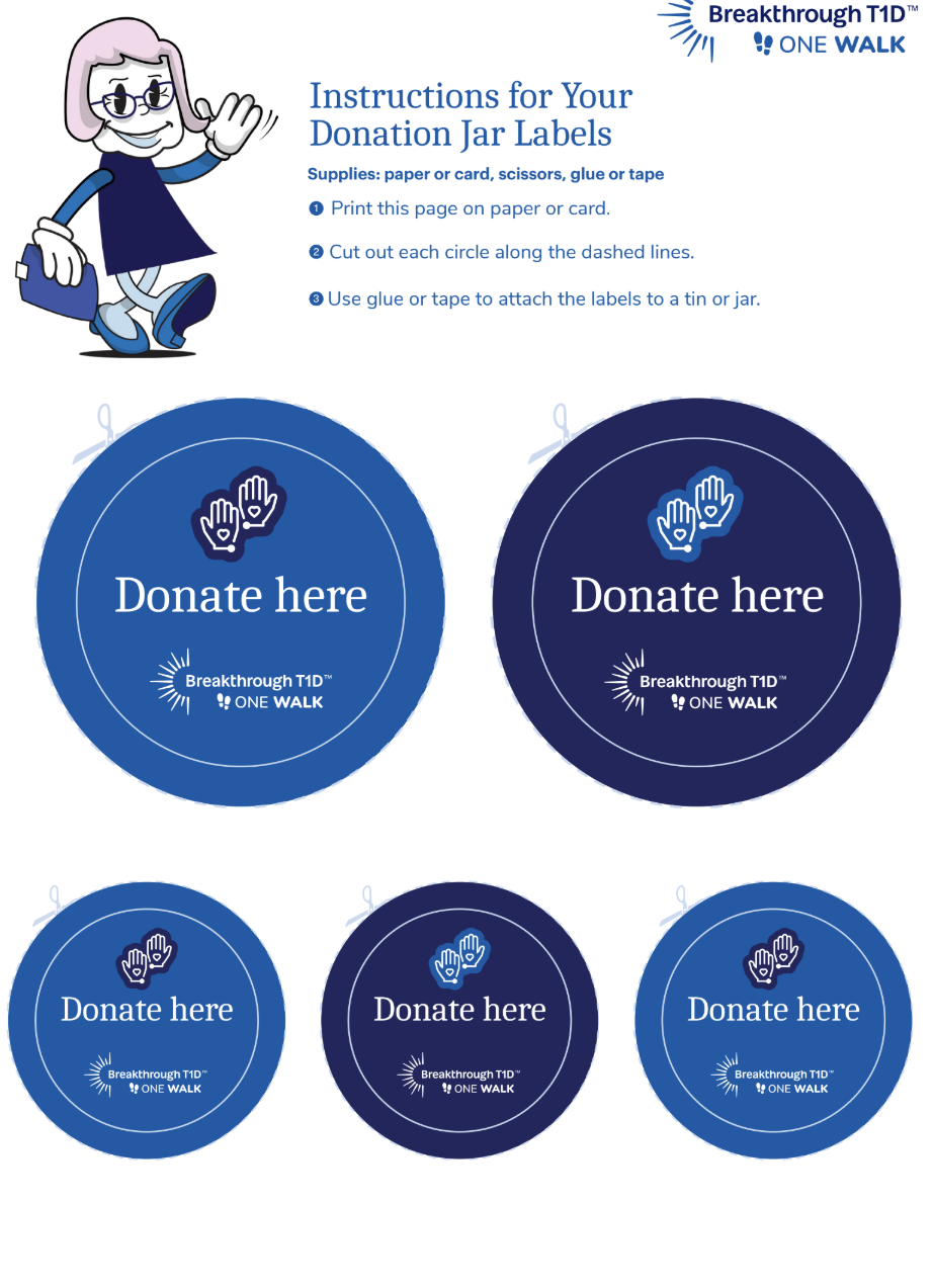 Donation jar stickers