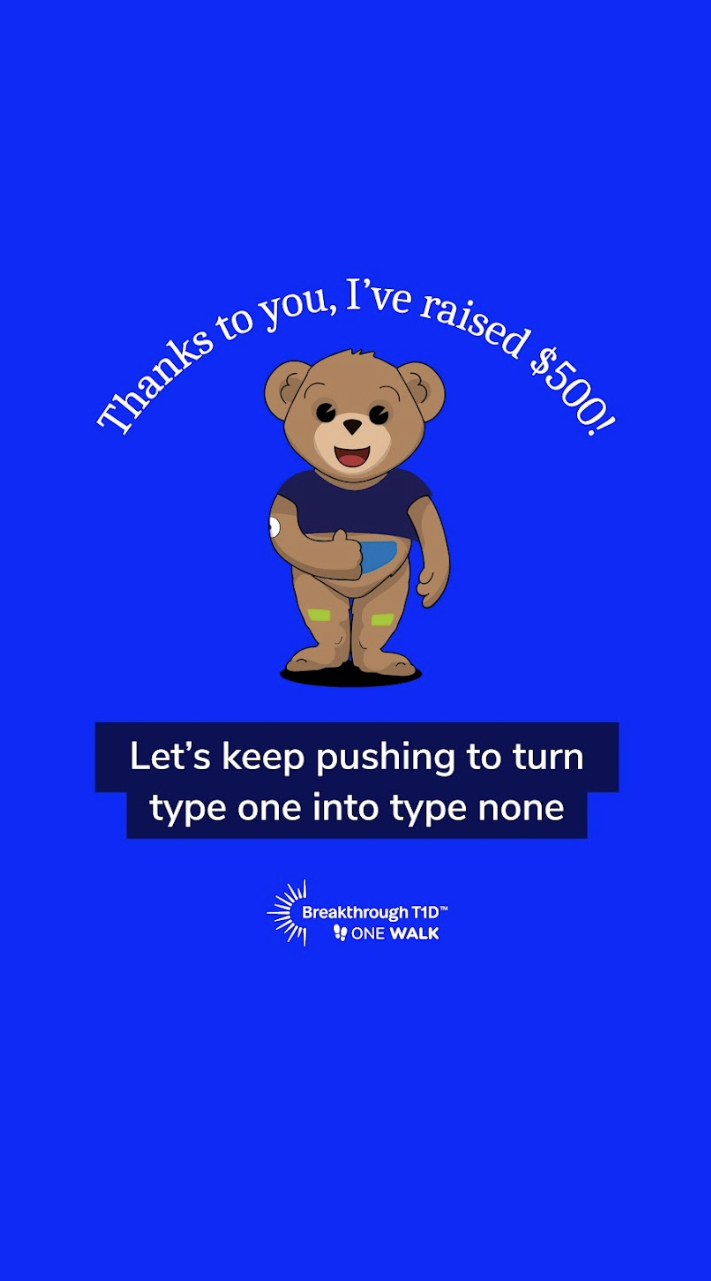 I've raised $500 - Instagram story social tile