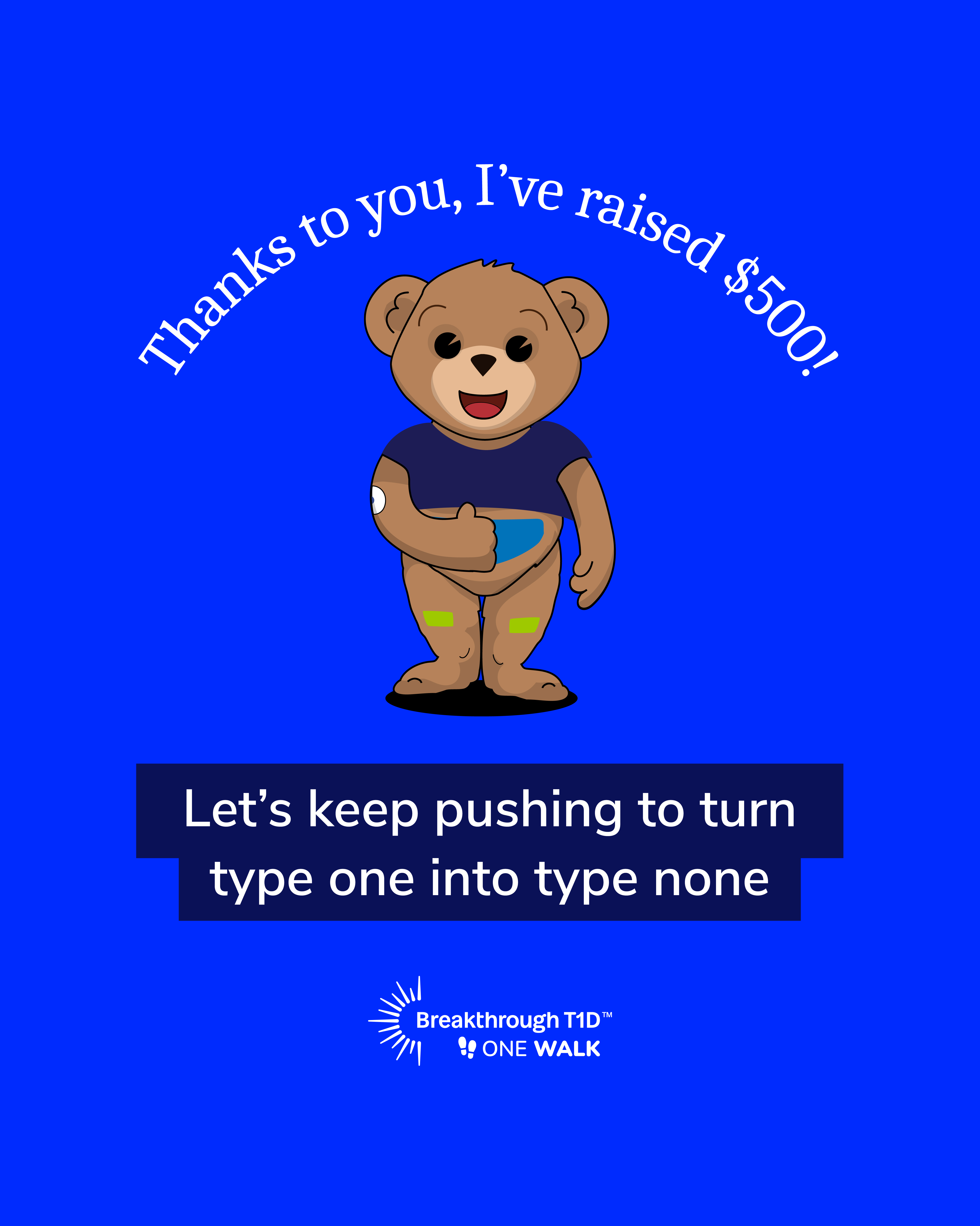 I've raised $500 - Instagram social tile